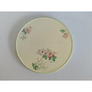 VINTAGE CAKE PLATE ROSE--HOMER LAUGHLIN---11"